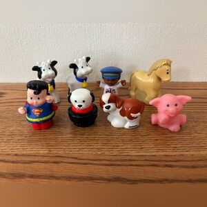 FISHER PRICE Little People Superman Horse Cows Pug Dogs Pilot Figure Lot
